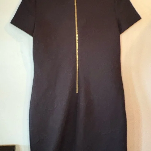 Calvin Klein Black Textured Rose Sheath Dress - Picture 2 of 6